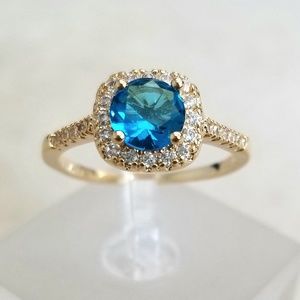 18k Over Sterling Topaz Ring